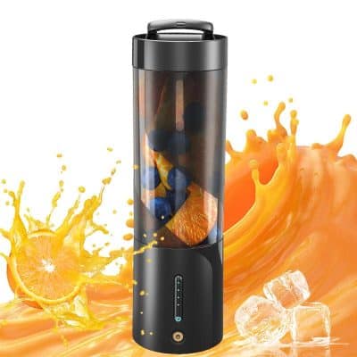 Automatic fruit infuser water bottle, portable juice infuser with fresh fruit and ice, ideal for healthy hydration and flavor infusion on the go.