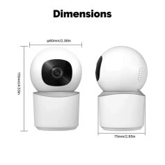 Compact Wi-Fi security camera for home surveillance with 360-degree view and night vision. Easy to install, perfect for monitoring your property remotely. Ideal for home, office, or store security.