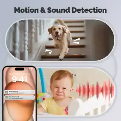 Motion & Sound detection for home security and pet monitoring with Monalisa Medical Store technology.