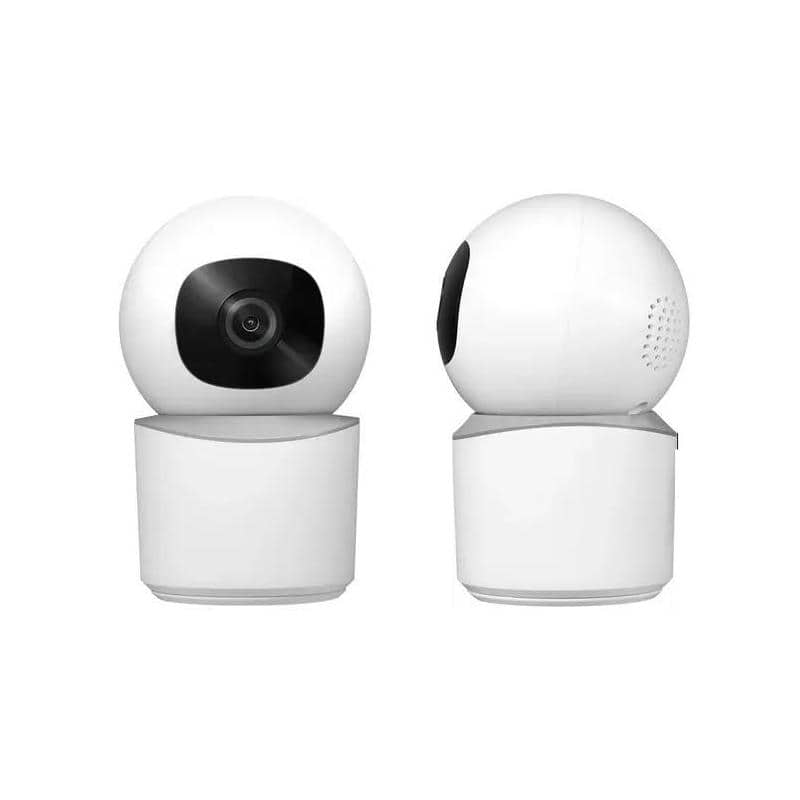 Wireless security camera with 360-degree spherical design, ideal for home and office surveillance, featuring high-definition video, night vision, and remote access.