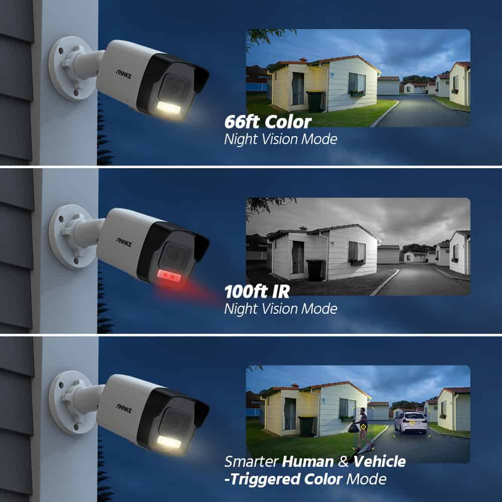 66ft color night vision camera for secure home monitoring and surveillance.