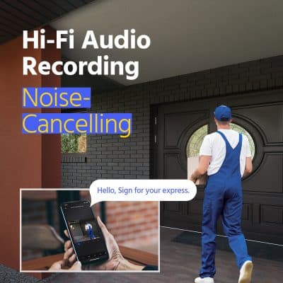 Noise-canceling hi-fi audio recording technology at Monalisa Store, optimized for clear communication in an optometry and eyewear retail environment.