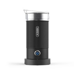 Rechargeable portable coffee grinder with stainless steel lid and black ribbed body for fresh coffee at Monalisa Medical Store.