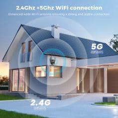 High-speed WiFi connection with 2.4GHz and 5GHz frequencies, providing enhanced wireless internet for home or office, ensuring reliable and stable connectivity with extended transmission distance.