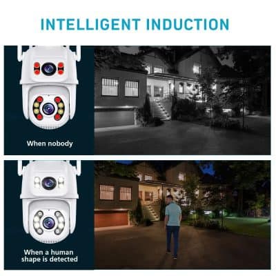 Security camera with night vision for home security monitoring.