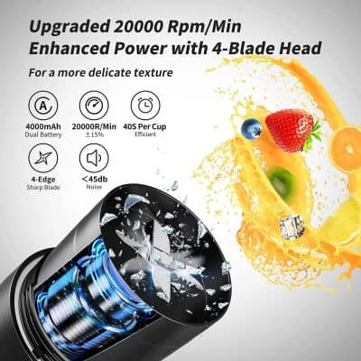 Blade razor, electric shaver with 4-blade head, dual battery, high RPM, low noise, versatile grooming tool for men and women.