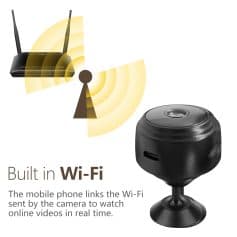 Wireless Wi-Fi security camera with mobile phone link for real-time online video monitoring at Monalisa Store. Perfect for home and business surveillance solutions.