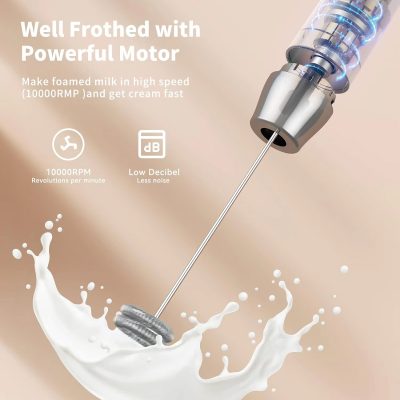 Cream dispenser with powerful motor for fast foam production, low noise operation, and high RPM, ideal for milk frothing and coffee crafting at Monalisa Store.