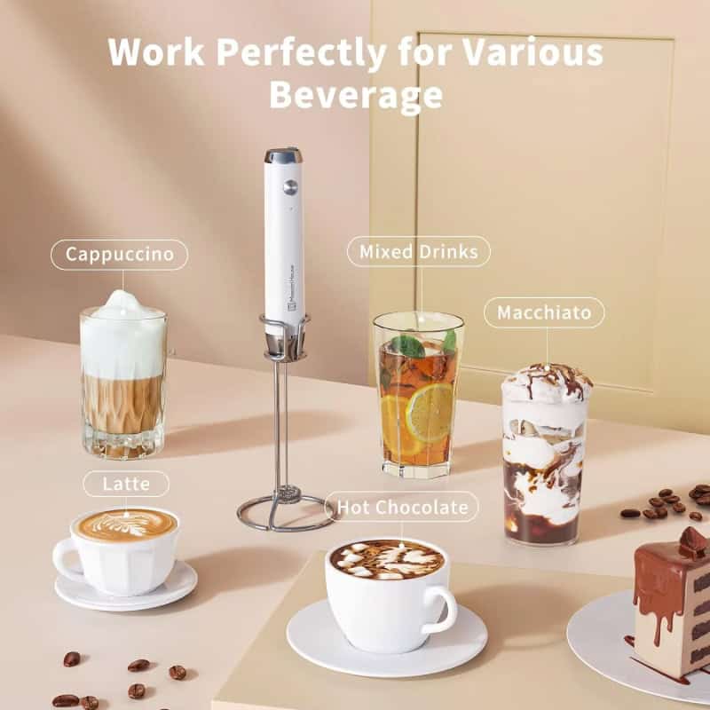 Silhouette of assorted coffee drinks and beverage equipment on a countertop at Monalisa Store, emphasizing specialty coffee, cold drinks, and beverage preparation for a cafe setting.