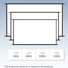 High-quality projection screens at Monalisa Store for optimal home and professional theater experiences, with various sizes for customizable viewing.