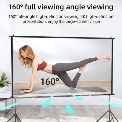 160° full viewing angle high-definition projector screen for ultimate home theater experience.