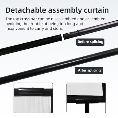 Lightweight, detachable assembly curtain for easy storage and transport, ideal for optometry and medical clinics, enhancing functionality and convenience.