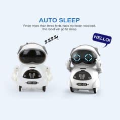 Autonomous robot with sleep and greeting features for smart healthcare solutions.