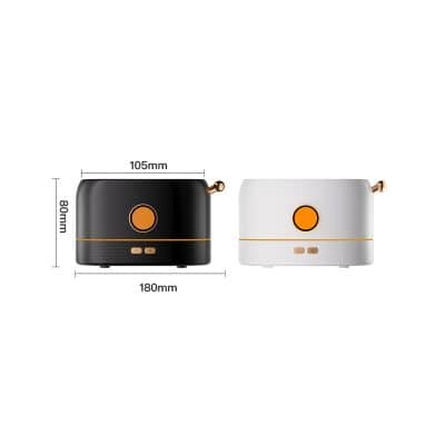 Black and white Monalisa Medical devices with orange accents, compact and modern design, used for optometry and eyewear purposes.