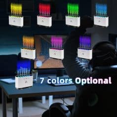 Multicolored aromatherapy diffuser with 7 color options for relaxation and ambiance.