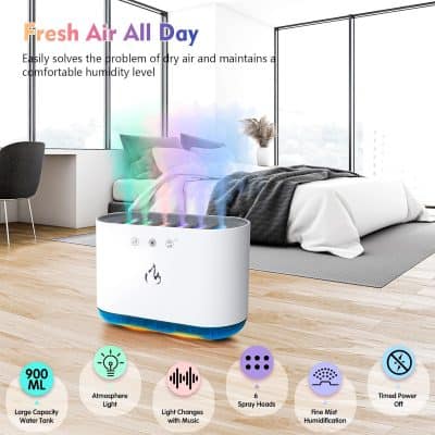 Fresh air purifier, humidifier for bedroom and home, interior air quality, Monalisa Store, air purification and humidification, modern interior decor, clean and fresh living space.