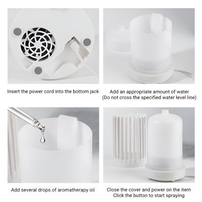 Cosmetology ultrasonic diffuser with water tank and aroma oils for facial skincare, aromatherapy, and facial treatments at Monalisa Store, promoting wellness and relaxation.