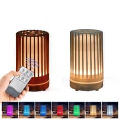Wireless LED diffuser with remote control and color-changing lights, ideal for home or spa ambiance, relax, or aromatherapy enhancement. Enhance your space with customizable lighting options.