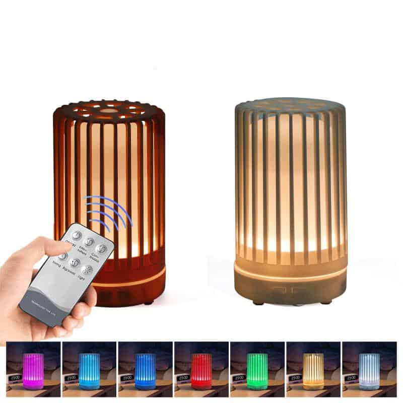 Wireless LED diffuser with remote control and color-changing lights, ideal for home or spa ambiance, relax, or aromatherapy enhancement. Enhance your space with customizable lighting options.