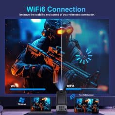 Enhanced WiFi6 gaming connection with high-speed stability for gaming and streaming entertainment.
