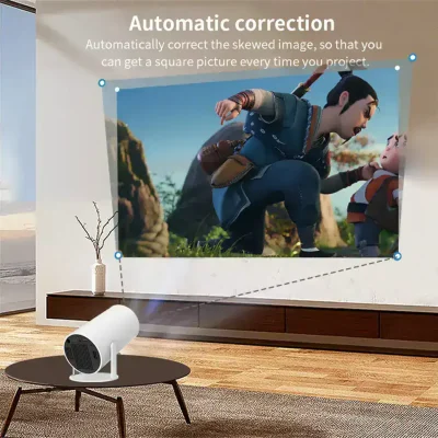 High-quality digital projector displaying animated film scene for immersive viewing experiences at Monalisa Medical Store.