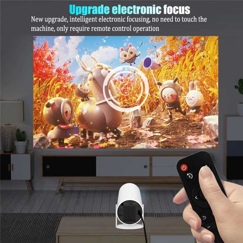 Vibrant cartoon characters displayed on a large screen at Monalisa Medical Store, showcasing advanced electronic upgrades and remote control operation for enhanced entertainment and visual experience.