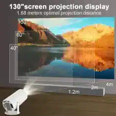 130-inch large screen projection display for immersive home theater experiences at Monalisa Medical Store.