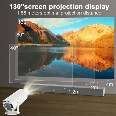 130-inch large screen projection display for immersive home theater experiences at Monalisa Medical Store.