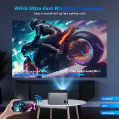 WiFi6 Ultra Fast Wireless Connection gaming display showcasing 2.4G+5G dual-band Wi-Fi and 2.4G single-band Wi-Fi for high-speed internet; perfect for gaming, streaming, and smart home devices.