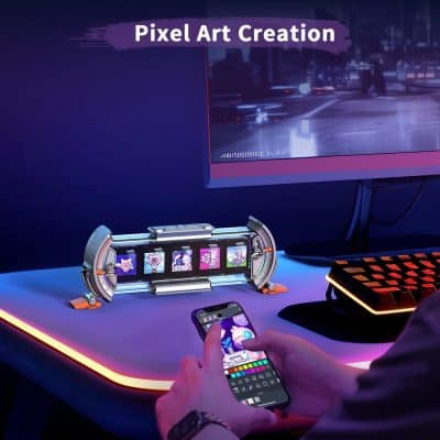 Pixel art digital device showcasing creative design and digital art creation.