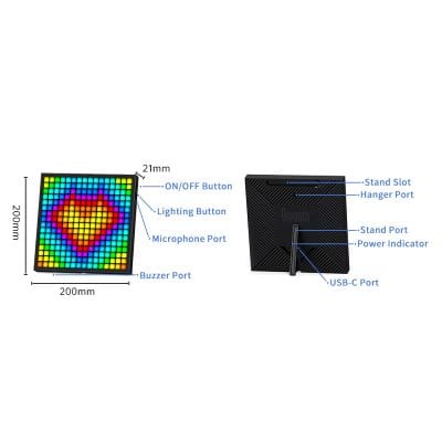 Colorful LED display device with multiple ports and control buttons, ideal for digital signage and visual advertising solutions.