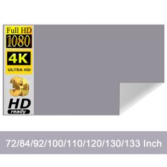High-resolution LED TV packaging with 4K Ultra HD, 1080p Full HD, 3D HD, and multiple size options including 72, 84, 92, 100, 110, 120, 130, and 133 inches.