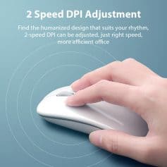 Wireless optical computer mouse with adjustable DPI settings for smooth navigation and efficiency.