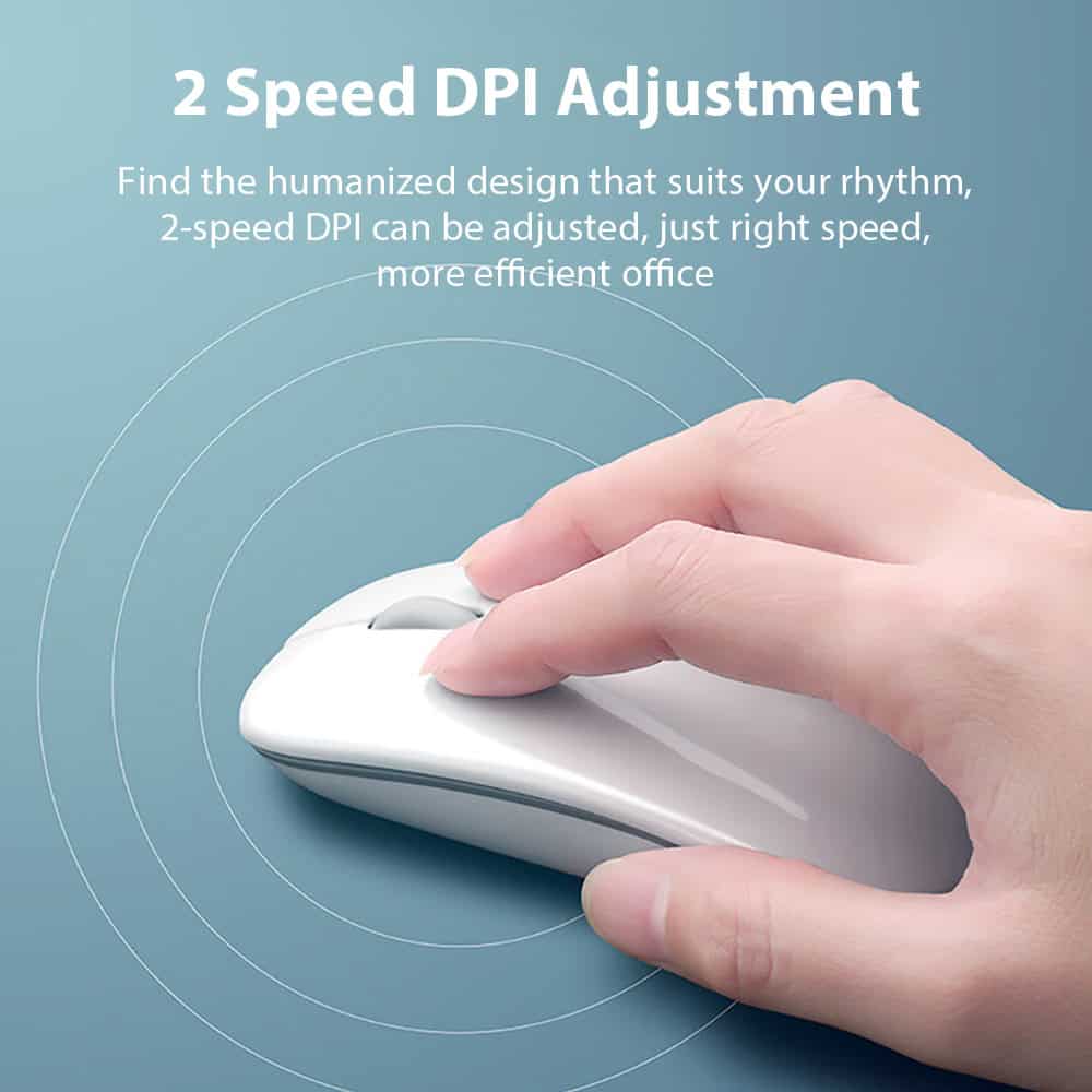 Wireless optical computer mouse with adjustable DPI settings for smooth navigation and efficiency.