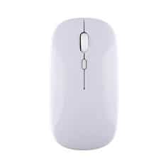 Wireless computer mouse with ergonomic design for comfortable use and precision tracking. Perfect for office work, gaming, and everyday computing needs. Elegant white finish.