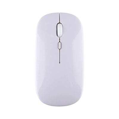 Wireless computer mouse with ergonomic design for comfortable use and precision tracking. Perfect for office work, gaming, and everyday computing needs. Elegant white finish.