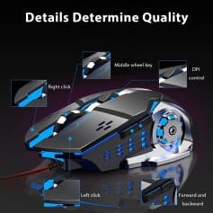 Modern gaming mouse with customizable buttons and RGB lighting for optimal gaming performance. Perfect for gamers seeking precision and comfort.