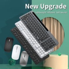 Wireless computer keyboards and mice set for office and home use, lightweight and efficient, modern design for ergonomic comfort.