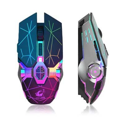 RGB gaming mouse with customizable LED lighting and ergonomic design for enhanced gaming experience. Perfect for gamers seeking precision and style.