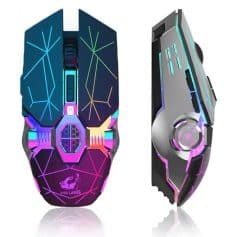 RGB gaming mouse with customizable LED lighting and ergonomic design, ideal for gamers seeking precision and style. Perfect for enhancing your gaming setup with vibrant colors and responsive controls.