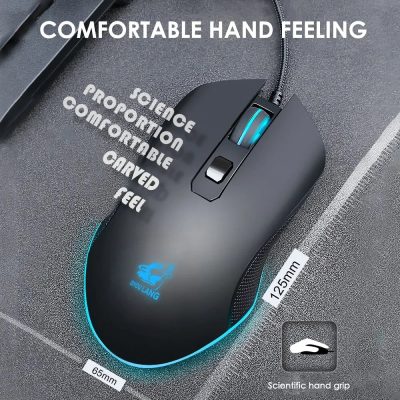 High-performance gaming mouse with ergonomic design, customizable buttons, and RGB lighting for enhanced comfort and precision during long gaming sessions.