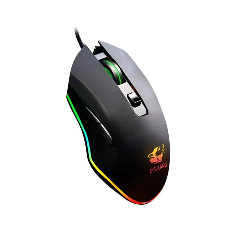 RGB gaming mouse with customizable lighting and ergonomic design for enhanced comfort and precision. Ideal for gamers seeking high-performance accessories.