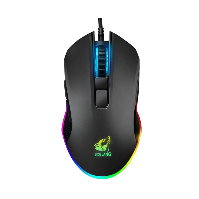 RGB gaming mouse with customizable lighting and high-precision sensor for esports and gaming enthusiasts.