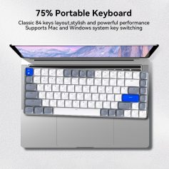 Wireless portable keyboard for Mac and Windows, 84-key layout, stylish design, and powerful performance, suitable for remote work and travel. Perfect for enhancing productivity with versatile keyboard options.