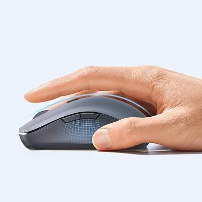 Comfortable ergonomic wireless computer mouse with customizable buttons, ideal for office and gaming usage, featuring sleek modern design and responsive tracking.