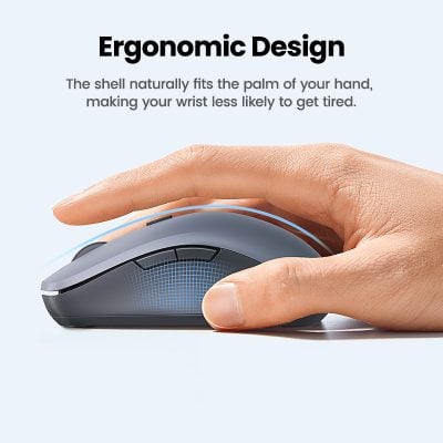 Ergonomic computer mouse with shell designed to fit the palm for comfortable, fatigue-free use, perfect for office or gaming setups.