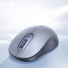 Wireless computer mouse for medical office use, ergonomic design, precision tracking, sleek silver finish, Monalisa Store optometry accessories.