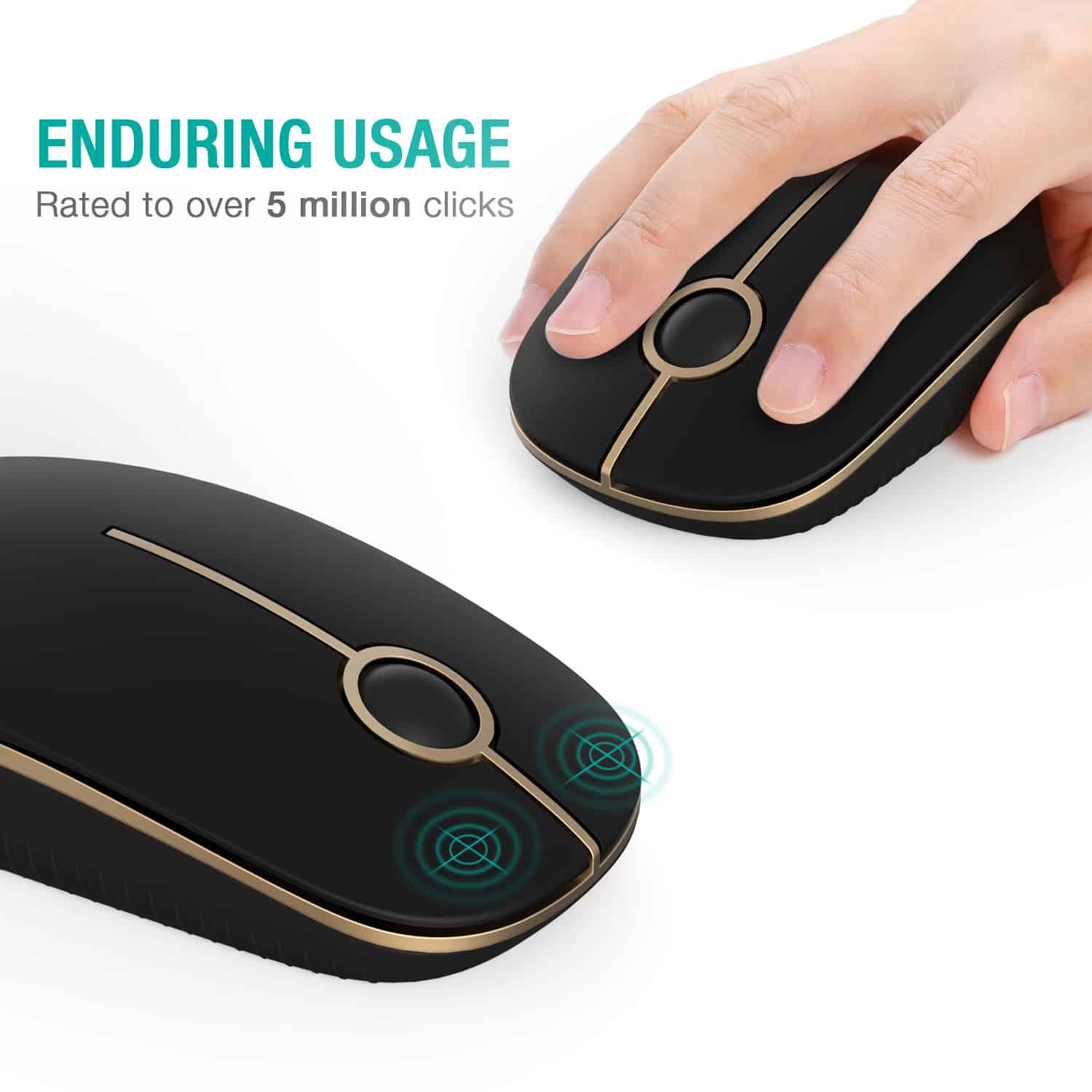 Wireless computer mouse with ergonomic design for seamless office and gaming use.