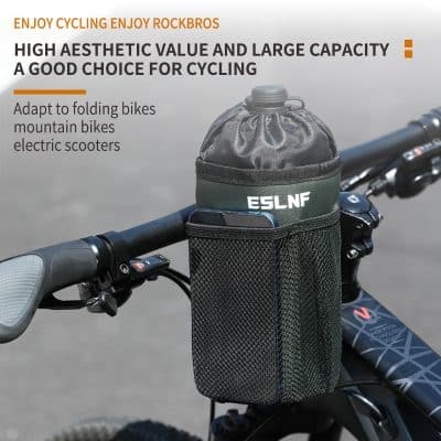 Durable bike handlebar bag for cycling, mountain biking, and electric scooters, weather-resistant, large capacity, easy to install, perfect for outdoor cycling adventures.