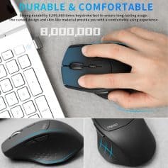 Wireless ergonomic computer mouse with customizable buttons and DPI settings for optimal precision and comfort. Perfect for office work, gaming, and long hours at your desk.